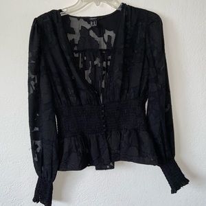 Floral long sleeve blouse (M)